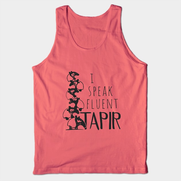 I Speak Fluent Tapir! Pile Of Malayan Tapirs Tank Top by SkizzenMonster